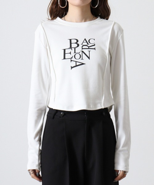 FUNALIVE（ファンアライブ）の「ABETTOR 英字ロゴプリント　AラインLS/Ｔ　厚手あったか生地　長袖（Tシャツ/カットソー・レディース・ホワイト/ブラック・FREE）」の16枚目の写真