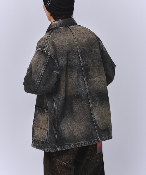 JOINT WORKS(ジョイントワークス)の「J デニムカバーオール(デニムジャケット・メンズ・ブラック/ネイビー・MEDIUM/LARGE)」の4枚目の写真