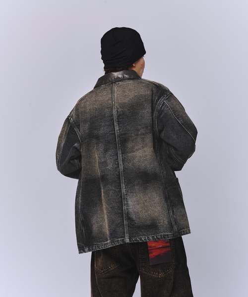 JOINT WORKS(ジョイントワークス)の「J デニムカバーオール(デニムジャケット・メンズ・ブラック/ネイビー・MEDIUM/LARGE)」の5枚目の写真