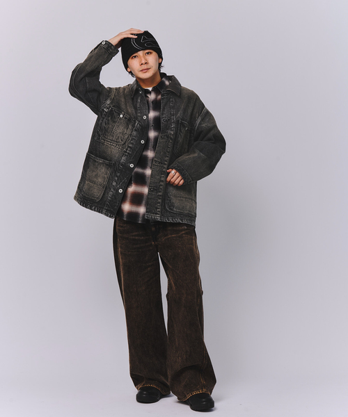 JOINT WORKS(ジョイントワークス)の「J デニムカバーオール(デニムジャケット・メンズ・ブラック/ネイビー・MEDIUM/LARGE)」の6枚目の写真