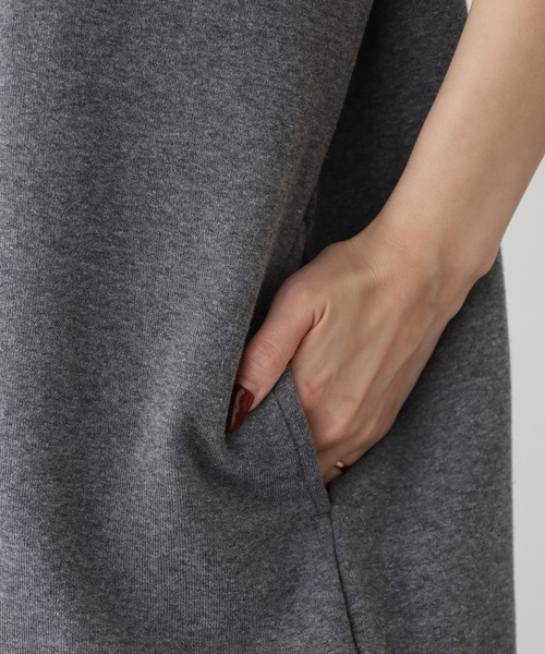 FUNALIVE（ファンアライブ）の「CVC裏起毛フーディOP（ワンピース・レディース・杢グレー/ダークグレー・M-L）」の15枚目の写真