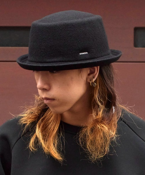 KANGOL（カンゴール）の「KANGOL/カンゴール  Wool Mowbray ウールポークパイハット（ハット・メンズ・ブラック/キャメル・M/L/XL）」の16枚目の写真