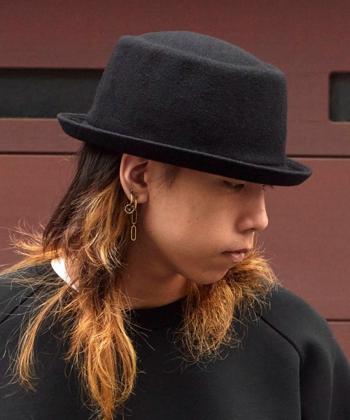 KANGOL（カンゴール）の「KANGOL/カンゴール  Wool Mowbray ウールポークパイハット（ハット・メンズ・ブラック/キャメル・M/L/XL）」の14枚目の写真