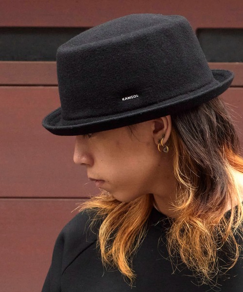 KANGOL（カンゴール）の「KANGOL/カンゴール  Wool Mowbray ウールポークパイハット（ハット・メンズ・ブラック/キャメル・M/L/XL）」の6枚目の写真