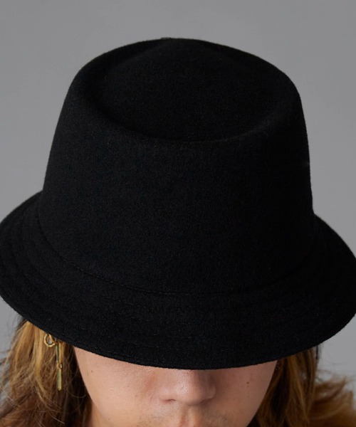 KANGOL（カンゴール）の「KANGOL/カンゴール  Wool Mowbray ウールポークパイハット（ハット・メンズ・ブラック/キャメル・M/L/XL）」の5枚目の写真