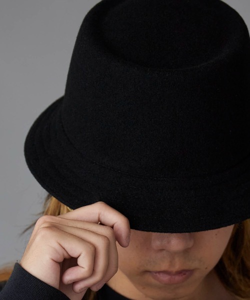 KANGOL（カンゴール）の「KANGOL/カンゴール  Wool Mowbray ウールポークパイハット（ハット・メンズ・ブラック/キャメル・M/L/XL）」の4枚目の写真