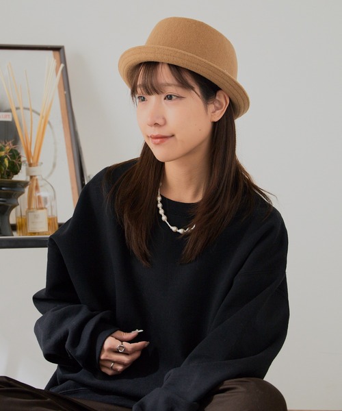 KANGOL（カンゴール）の「KANGOL/カンゴール  Wool Mowbray ウールポークパイハット（ハット・メンズ・ブラック/キャメル・M/L/XL）」の22枚目の写真