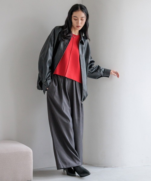 LOWRYS FARM(ローリーズファーム)の「センタータックショートプルオーバー 600400(ニット/セーター・レディース・アイボリー/ブラック/レッド・FREE)」の6枚目の写真