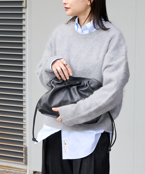 JOURNAL STANDARD（ジャーナルスタンダード）の「FLUFFYクループルオーバー（ニット/セーター・レディース・チャコールグレー/ブラウン/ピンク・FREE）」の4枚目の写真