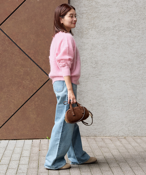 JOURNAL STANDARD（ジャーナルスタンダード）の「FLUFFYクループルオーバー（ニット/セーター・レディース・チャコールグレー/ブラウン/ピンク・FREE）」の13枚目の写真