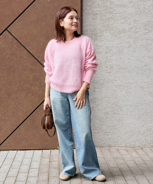 JOURNAL STANDARD（ジャーナルスタンダード）の「FLUFFYクループルオーバー（ニット/セーター・レディース・チャコールグレー/ブラウン/ピンク・FREE）」の14枚目の写真