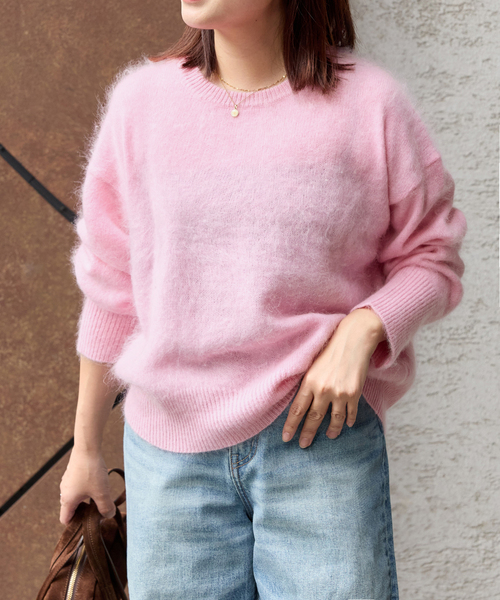 JOURNAL STANDARD（ジャーナルスタンダード）の「FLUFFYクループルオーバー（ニット/セーター・レディース・チャコールグレー/ブラウン/ピンク・FREE）」の16枚目の写真