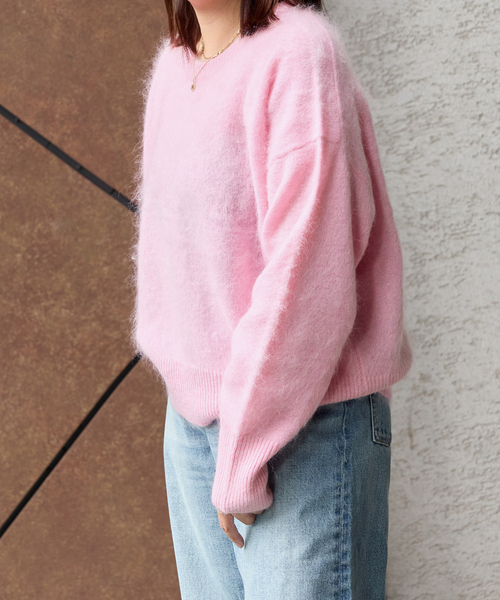 JOURNAL STANDARD（ジャーナルスタンダード）の「FLUFFYクループルオーバー（ニット/セーター・レディース・チャコールグレー/ブラウン/ピンク・FREE）」の17枚目の写真