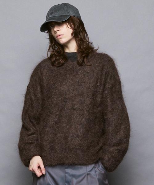 メゾンスペシャル モヘアニット サイズ02 ブラウン　キッドモヘア　mohair UNISEX》KID MOHAIR V-Neck Knit/キッドモヘアVネックニットプル