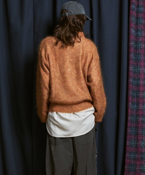 MAISON SPECIAL(メゾンスペシャル)の「《UNISEX》KID MOHAIR V-Neck Knit/キッドモヘアVネックニットプルオーバー【MAISON SPECIAL/メゾンスペシャル】(ニット/セーター・メンズ・キャメル/ブラウン/カーキ/ブラック・2/1/0)」の21枚目の写真