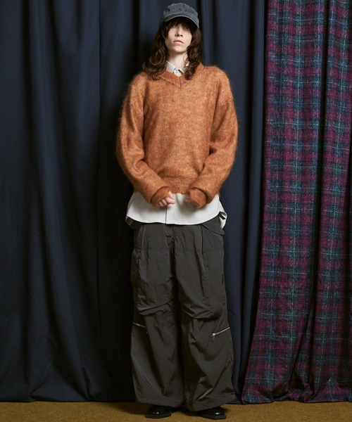 MAISON SPECIAL(メゾンスペシャル)の「《UNISEX》KID MOHAIR V-Neck Knit/キッドモヘアVネックニットプルオーバー【MAISON SPECIAL/メゾンスペシャル】(ニット/セーター・メンズ・キャメル/ブラウン/カーキ/ブラック・2/1/0)」の9枚目の写真