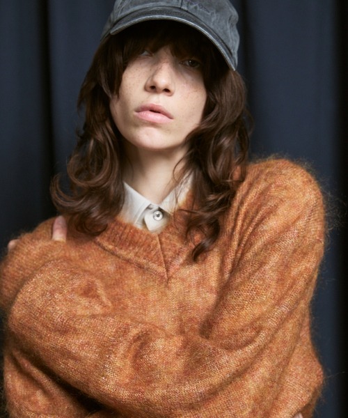 MAISON SPECIAL(メゾンスペシャル)の「《UNISEX》KID MOHAIR V-Neck Knit/キッドモヘアVネックニットプルオーバー【MAISON SPECIAL/メゾンスペシャル】(ニット/セーター・メンズ・キャメル/ブラウン/カーキ/ブラック・2/1/0)」の22枚目の写真