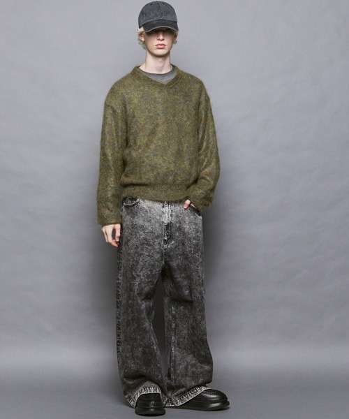 MAISON SPECIAL(メゾンスペシャル)の「《UNISEX》KID MOHAIR V-Neck Knit/キッドモヘアVネックニットプルオーバー【MAISON SPECIAL/メゾンスペシャル】(ニット/セーター・メンズ・キャメル/ブラウン/カーキ/ブラック・2/1/0)」の8枚目の写真