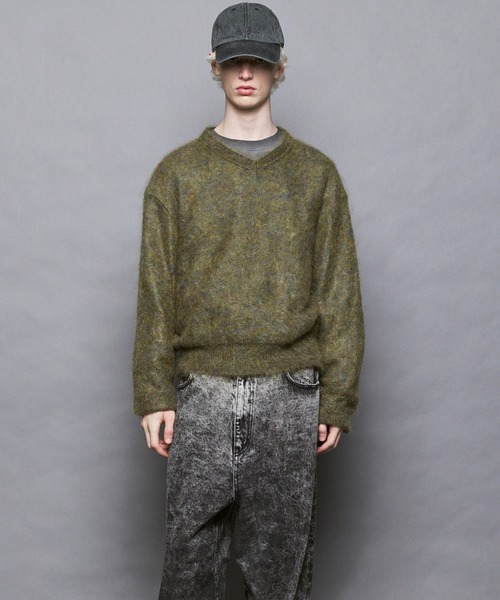MAISON SPECIAL(メゾンスペシャル)の「《UNISEX》KID MOHAIR V-Neck Knit/キッドモヘアVネックニットプルオーバー【MAISON SPECIAL/メゾンスペシャル】(ニット/セーター・メンズ・キャメル/ブラウン/カーキ/ブラック・2/1/0)」の16枚目の写真