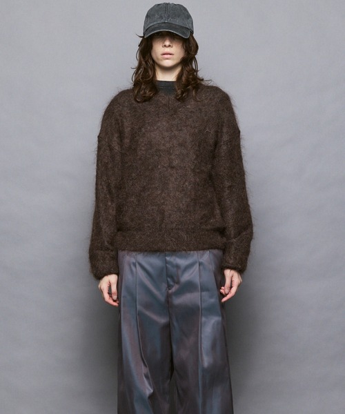MAISON SPECIAL(メゾンスペシャル)の「《UNISEX》KID MOHAIR V-Neck Knit/キッドモヘアVネックニットプルオーバー【MAISON SPECIAL/メゾンスペシャル】(ニット/セーター・メンズ・キャメル/ブラウン/カーキ/ブラック・2/1/0)」の13枚目の写真