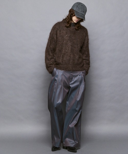 MAISON SPECIAL(メゾンスペシャル)の「《UNISEX》KID MOHAIR V-Neck Knit/キッドモヘアVネックニットプルオーバー【MAISON SPECIAL/メゾンスペシャル】(ニット/セーター・メンズ・キャメル/ブラウン/カーキ/ブラック・2/1/0)」の6枚目の写真