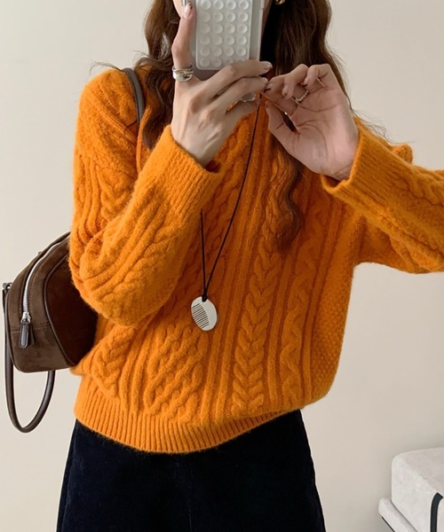 セール】クルーネックケーブル編みニット（ニット/セーター）｜LAFFMO