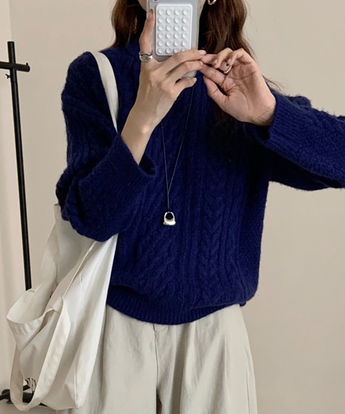 セール】クルーネックケーブル編みニット（ニット/セーター）｜LAFFMO