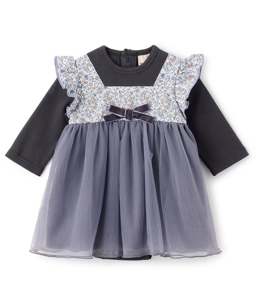 セール】お花チュールドッキングOPロンパース（ロンパース）｜petit