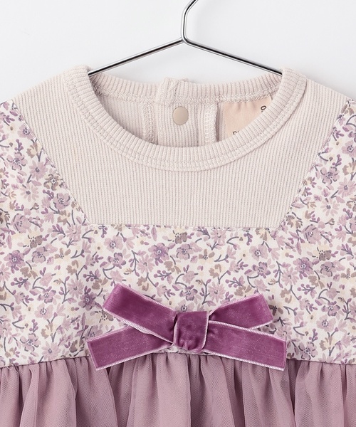 セール】お花チュールドッキングOPロンパース（ロンパース）｜petit