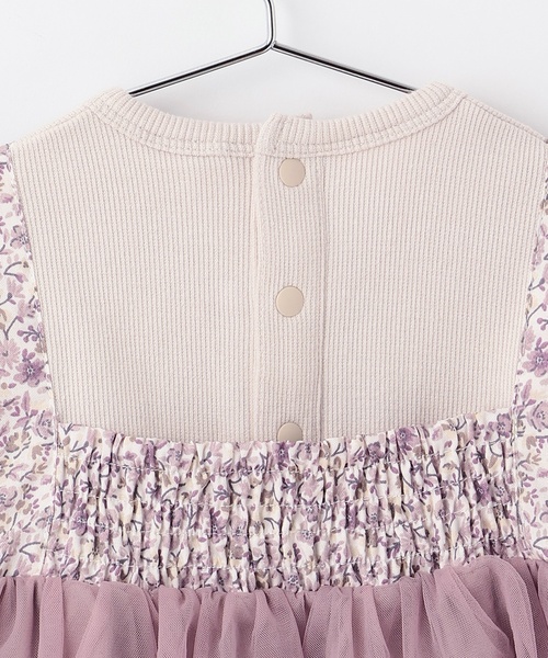 petit main（プティマイン）の「お花チュールドッキングOPロンパース（ロンパース・キッズ・アイボリー/ピンク/グレー・80ｃｍ/70cm）」の9枚目の写真