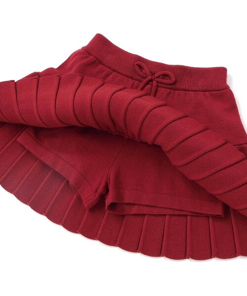 SLAP SLIP（スラップスリップ）の「【ウォッシャブル加工】リボンチャーム付きニットプリーツスカパン(90~130cm)（スカート・キッズ・グレー/レッド・100cm/90cm/110cm/120cm/130cm）」の9枚目の写真