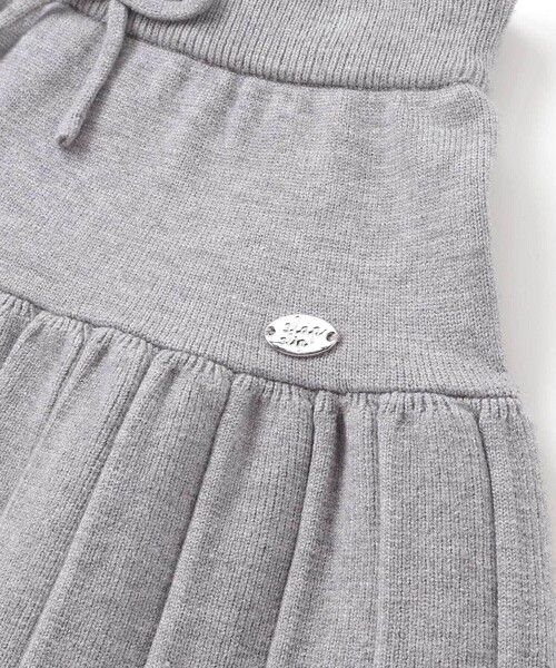 SLAP SLIP（スラップスリップ）の「【ウォッシャブル加工】リボンチャーム付きニットプリーツスカパン(90~130cm)（スカート・キッズ・グレー/レッド・100cm/90cm/110cm/120cm/130cm）」の13枚目の写真
