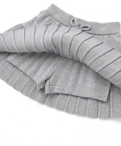 SLAP SLIP（スラップスリップ）の「【ウォッシャブル加工】リボンチャーム付きニットプリーツスカパン(90~130cm)（スカート・キッズ・グレー/レッド・100cm/90cm/110cm/120cm/130cm）」の15枚目の写真