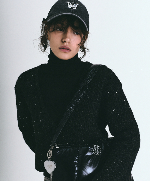 NICK&NICOLE(ニックアンドニコール)の「TWINKLE CROP WOOL KNIT CARDIGAN_BLACK(カーディガン/ボレロ・レディース・その他・FREE)」の2枚目の写真