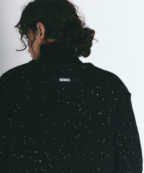 NICK&NICOLE(ニックアンドニコール)の「TWINKLE CROP WOOL KNIT CARDIGAN_BLACK(カーディガン/ボレロ・レディース・その他・FREE)」の3枚目の写真