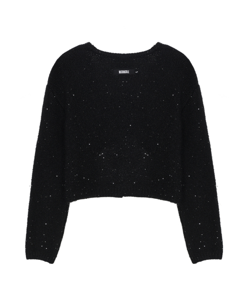 NICK&NICOLE(ニックアンドニコール)の「TWINKLE CROP WOOL KNIT CARDIGAN_BLACK(カーディガン/ボレロ・レディース・その他・FREE)」の5枚目の写真