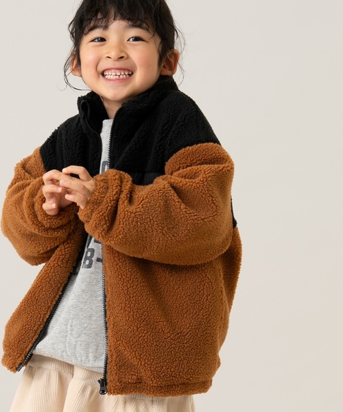 and D. petit main（アンドディープティマイン）の「ボアスタンドブルゾン/あったか/アウター（ブルゾン・キッズ・キャメル/シルバーグレー/ブルー/カラフル/カーキ・90cm/120cm/110cm/130cm/140cm/100cm）」の4枚目の写真