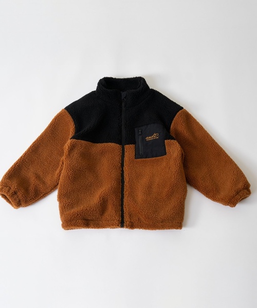 and D. petit main（アンドディープティマイン）の「ボアスタンドブルゾン/あったか/アウター（ブルゾン・キッズ・キャメル/シルバーグレー/ブルー/カラフル/カーキ・90cm/120cm/110cm/130cm/140cm/100cm）」の6枚目の写真