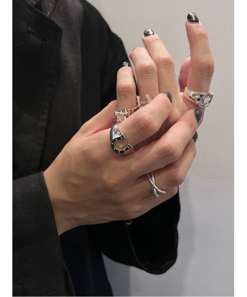 e.m. 指輪 e.m.（イーエム） 指輪 リング ロジウムカラー スタッズリング