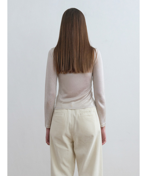 Kijun(キジュン)の「Two-Way Neck Glitter Top Champagne(Tシャツ/カットソー・レディース・その他・SMALL/MEDIUM)」の3枚目の写真