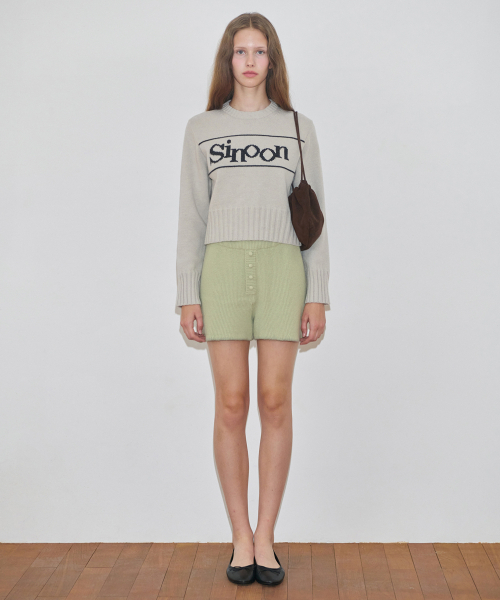 SINOON(シヌーン)の「Sinoon Pullover Knit (Light Grey)(ニット/セーター・レディース・ライトグレー・FREE)」の2枚目の写真