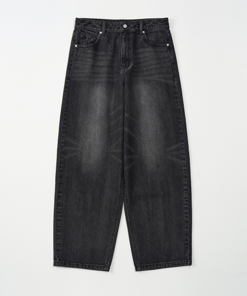 TOFFEE(トフィー)の「ウォッシュドバルーンデニムパンツ(ブラック)(デニムパンツ・メンズ・その他・SMALL/MEDIUM/LARGE/X-LARGE)」の2枚目の写真