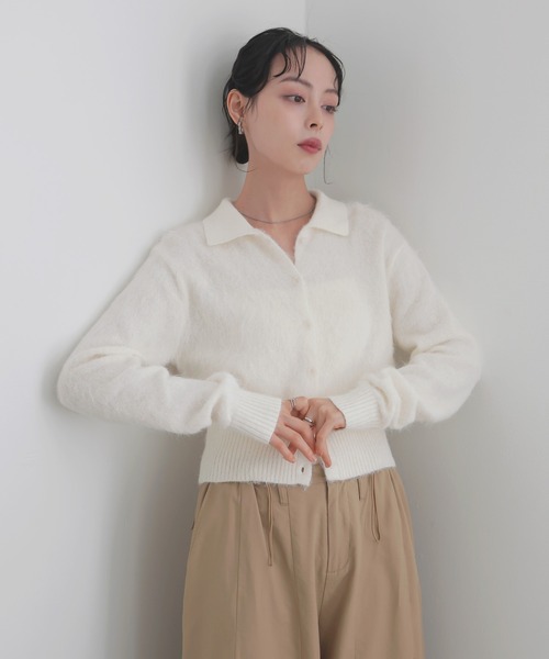 シャギーポロニットカーディガン（カーディガン/ボレロ）｜LIAN