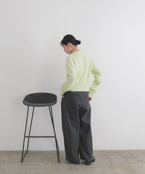 LIAN（リアン）の「シャギーポロニットカーディガン（カーディガン/ボレロ・レディース・ライム/ピンク/オフホワイト/チャコールグレー・FREE）」の22枚目の写真