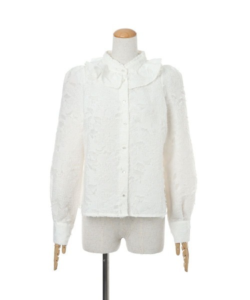 F i.n.t(フィント)の「リボン付きカットジャガードフリルブラウス/fint フィント(シャツ/ブラウス・レディース・オフホワイト/アイボリー・FREE)」の19枚目の写真