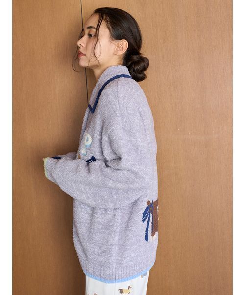 ベビモコダックスフンドジャガードカーディガン（ルームウェア