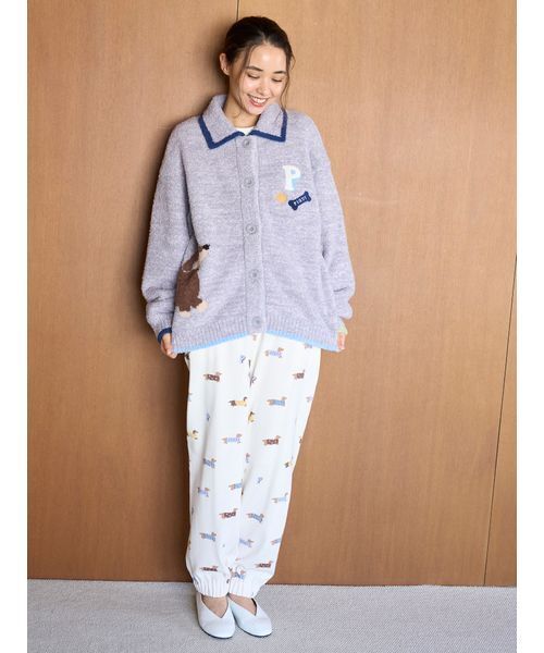 ベビモコダックスフンドジャガードカーディガン（ルームウェア
