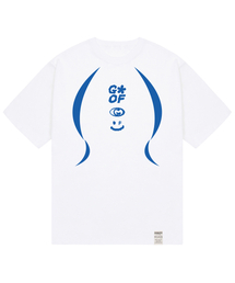 [ユニセックス]3ロゴスマイルライン半袖Tシャツ_ホワイト