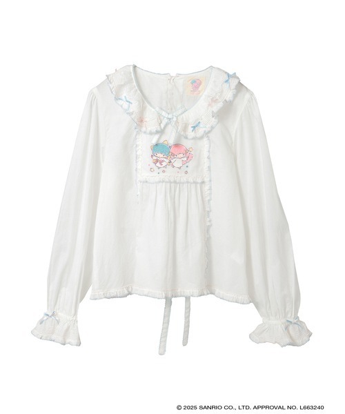 PINK HOUSE（ピンクハウス）の「Little Twin Stars×PINK HOUSE 刺しゅう入りローンブラウス（シャツ/ブラウス・レディース・ホワイト・フリー）」の2枚目の写真