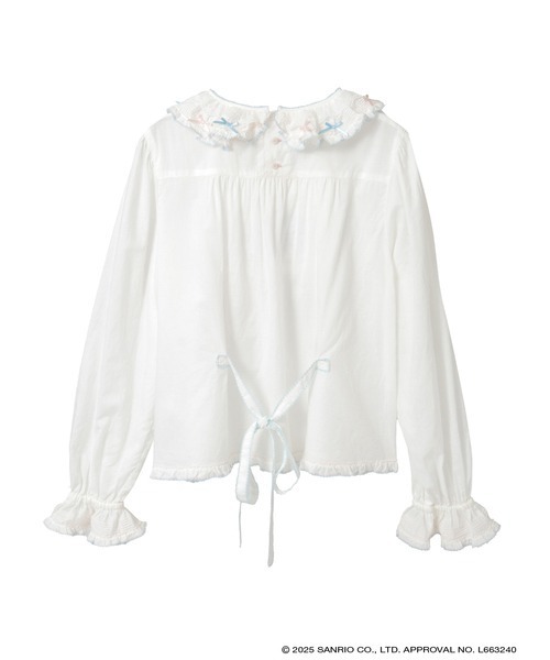 PINK HOUSE（ピンクハウス）の「Little Twin Stars×PINK HOUSE 刺しゅう入りローンブラウス（シャツ/ブラウス・レディース・ホワイト・フリー）」の3枚目の写真